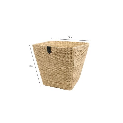 Lot De 3 Paniers De Rangement En Jonc De Mer Naturel 31 X 31 X 31 Cm