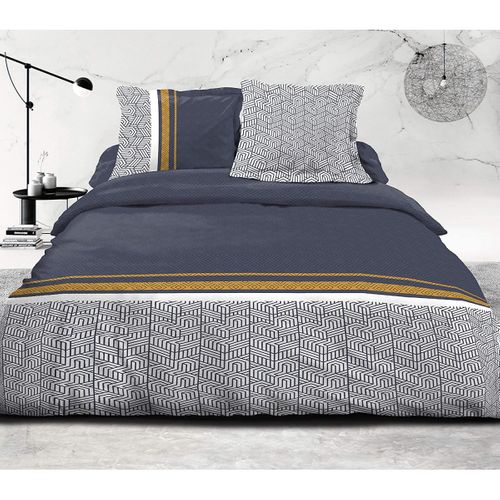 Le Tilt Parure De Couette 100% Coton - Bleu - 220x240 Cm