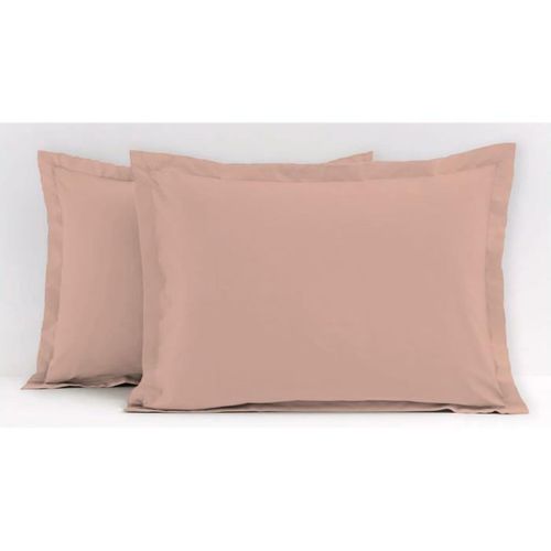 Lot De 2 Taies D'oreiller 50 X 70 Cm - Rose Poudré, 100% Coton