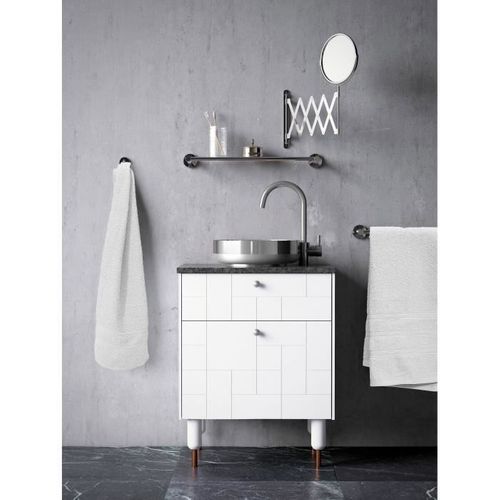 Lot De 2 Serviettes - 2 Draps De Douche 70 X 140 Cm - Blanc