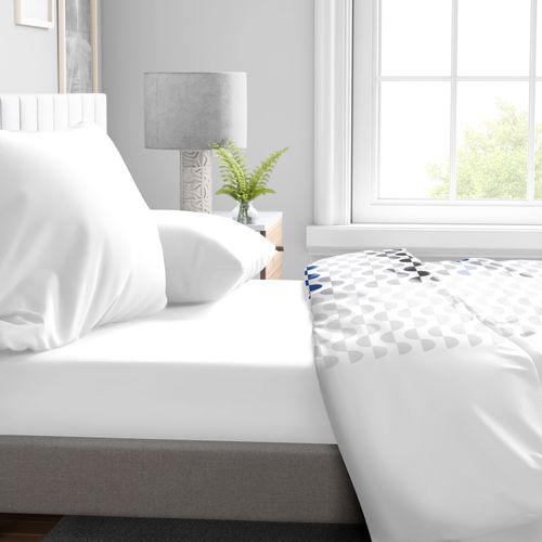 Drap Housse Uni Microfibre 82g 180x200 Cm Blanc