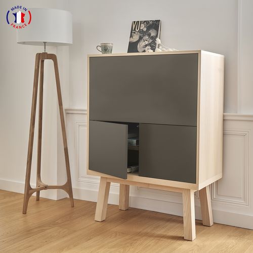 Bureau Secrétaire Avec Rangement De 90 Cm De Large, En Frêne