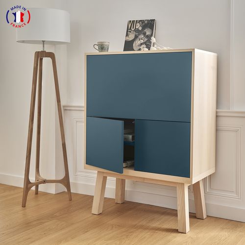 Bureau Secrétaire Avec Rangement De 90 Cm De Large, En Frêne