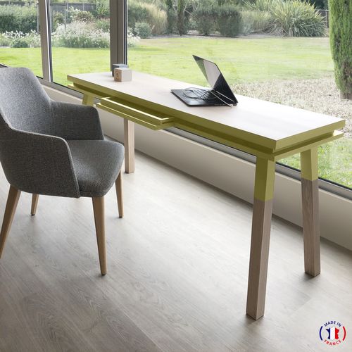 Bureau Console Rectangulaire 140 Cm, 100% Frêne Massif