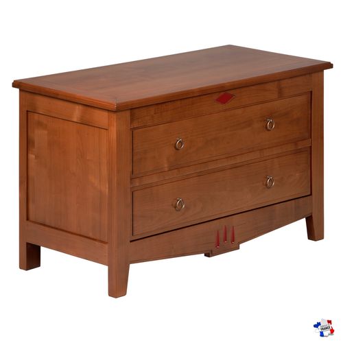 Meuble TV 1 Porte Garage, Merisier Massif