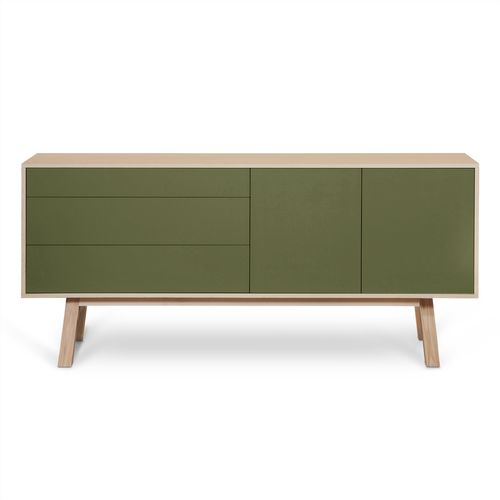 Buffet 2 Portes+3 Tiroirs 220 Cm, En Frêne