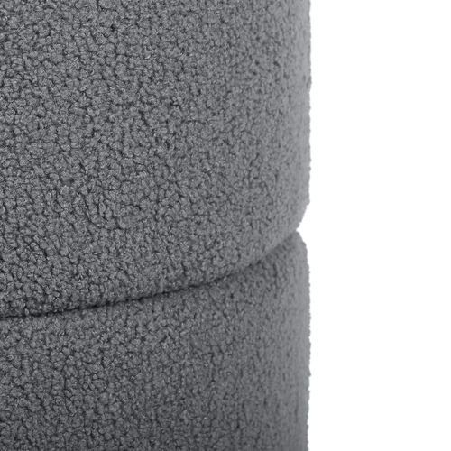 Pouf Coffre Roméo Tissu Bouclette Gris