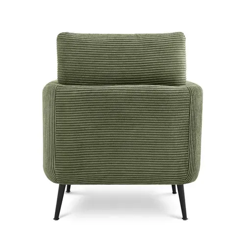 Fauteuil Design Emma Velours Côtelé Vert Sauge