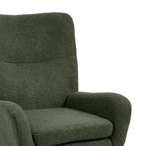 Fauteuil Scandinave Moderne Gaïa Tissu Bouclette Kaki