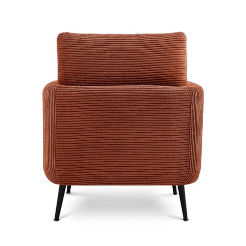 Fauteuil Design Emma Velours Côtelé Terracotta