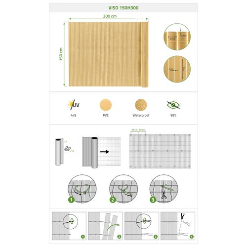 Canisse Pvc Viso L.3m X H.1,5m Beige