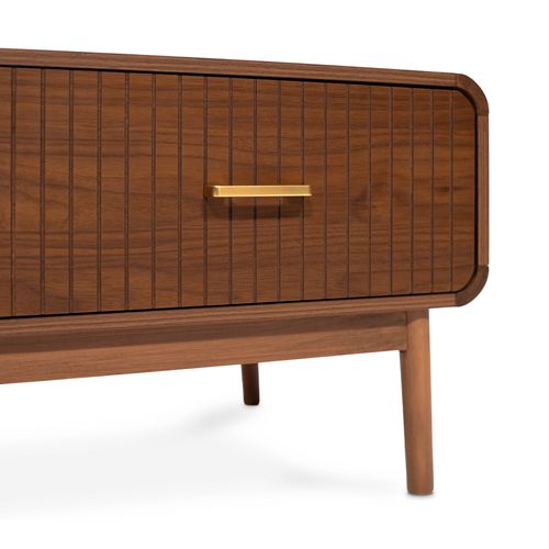Table Basse Rétro 105cm 1 Tiroir Finition Noyer Milo