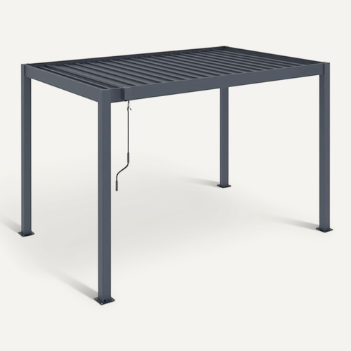 Pergola Bioclimatique Autoportée Piana 3x2m Aluminium Gris - Lames Orientables