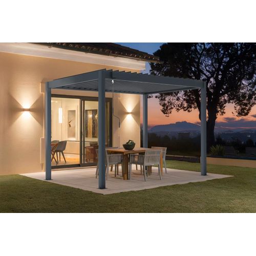 Pergola Bioclimatique Autoportée Piana 3x2m Aluminium Gris - Lames Orientables