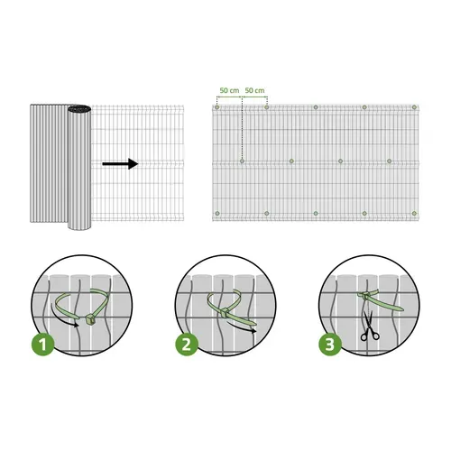 Canisse Pvc Viso L.10m X H.1,5m Beige