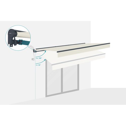 Store Banne Semi-coffre Motorisé Fazzio 4x3m - Toile Premium 320g/m² Beige