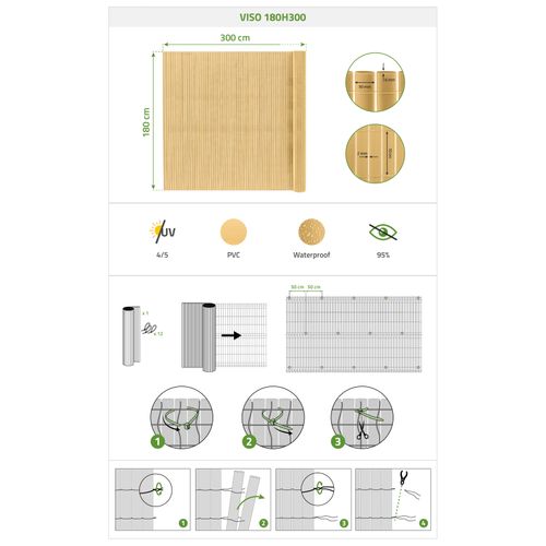 Canisse Pvc Viso L.3m X H.1,8m Beige