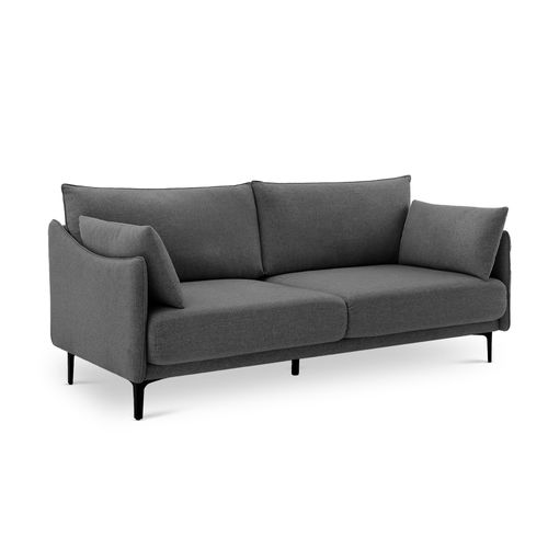 Canapé 3 Places Sicaan Style Industriel – Sasha En Tissu Gris Foncé – Métal Et Bois – Confort Et Robustesse Pour Salon Moderne