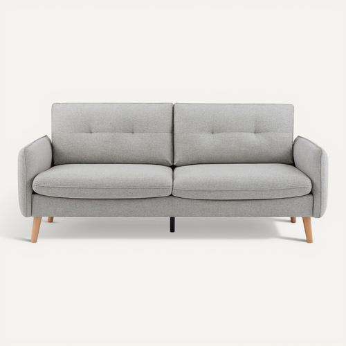 Canapé Scandinave Chloé – Confort Et Élégance à Prix Juste - 3-4 Places, Tissu Gris Clair