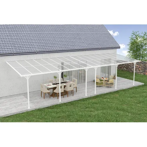 Pergola/carport Adossé 30m² Kleo 1000l300 Aluminium Blanc