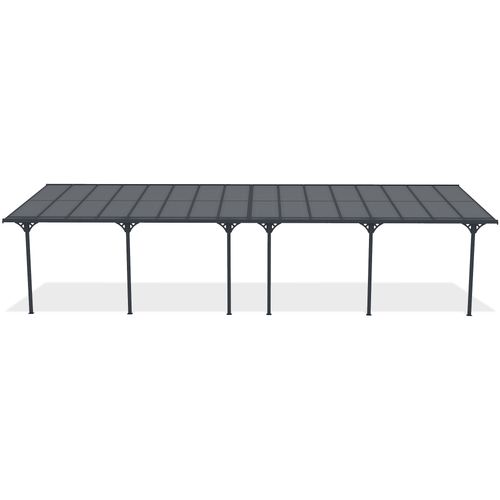 Pergola/carport Adossé 30m² Kleo 1000l300 Aluminium Gris