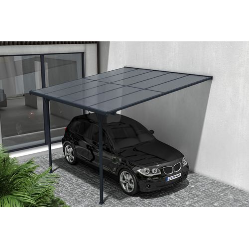 Pergola/carport Adossé Kleo 300l300 Aluminium Gris