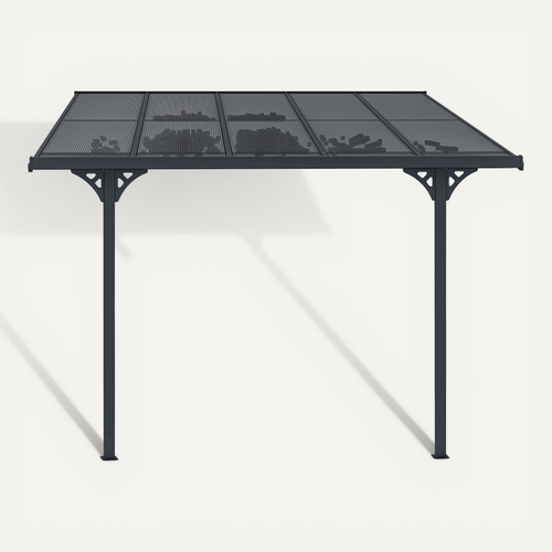 Pergola/carport Adossé Kleo 300l300 Aluminium Gris