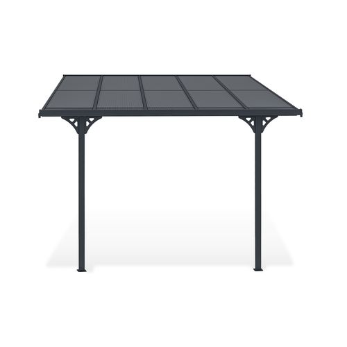 Pergola/carport Adossé Kleo 300l300 Aluminium Gris