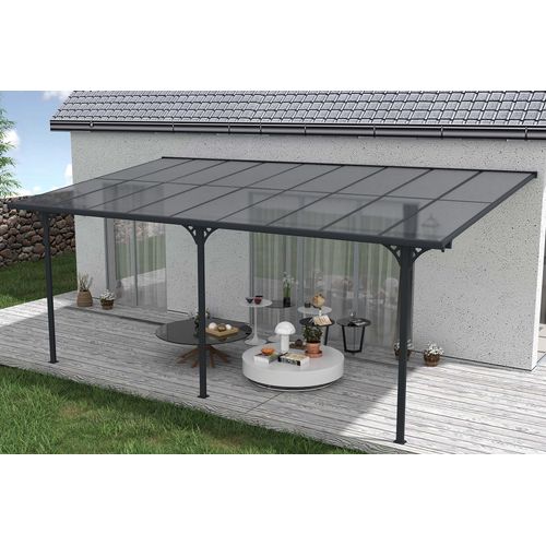 Pergola/carport Adossé Kleo 5.5x3m Aluminium Gris