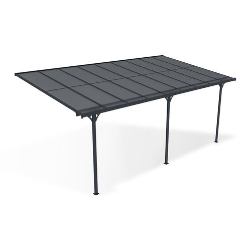 Pergola/carport Adossé Kleo 5.5x3m Aluminium Gris