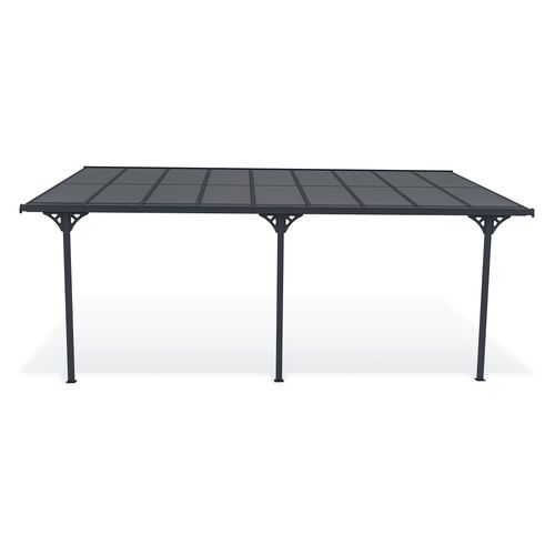 Pergola/carport Adossé Kleo 5.5x3m Aluminium Gris