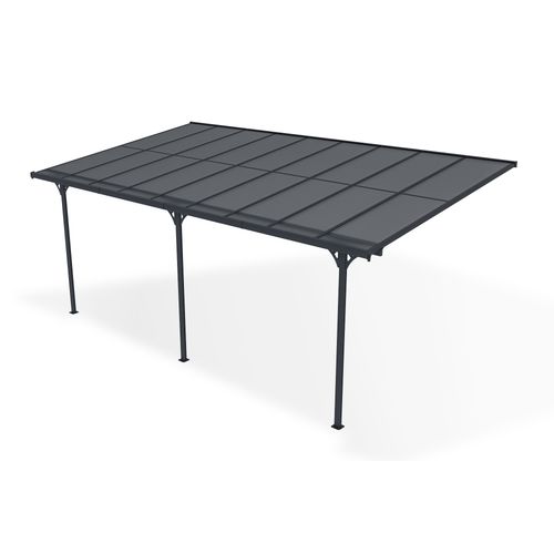 Pergola/carport Adossé Kleo 5.5x3m Aluminium Gris