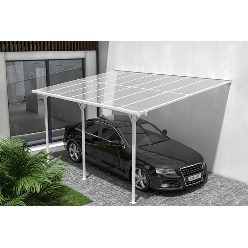 Pergola/carport Adossé Kleo 450l300 Aluminium Blanc