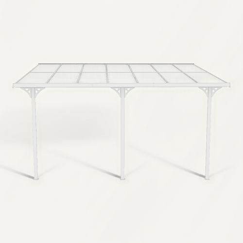 Pergola/carport Adossé Kleo 450l300 Aluminium Blanc