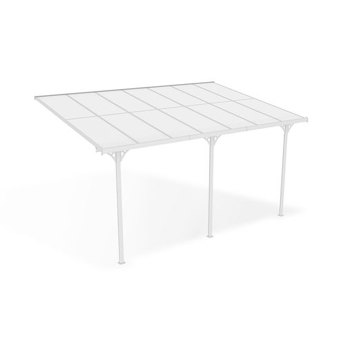 Pergola/carport Adossé Kleo 450l300 Aluminium Blanc