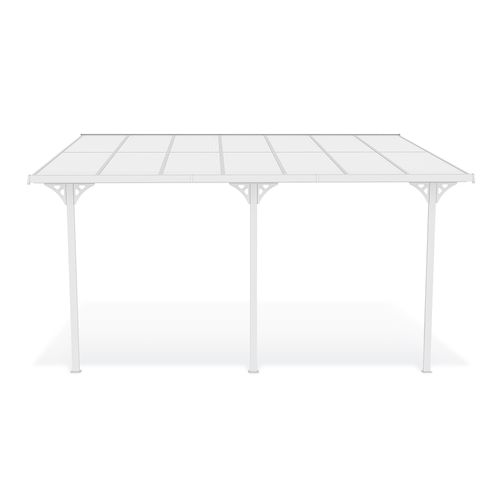 Pergola/carport Adossé Kleo 450l300 Aluminium Blanc