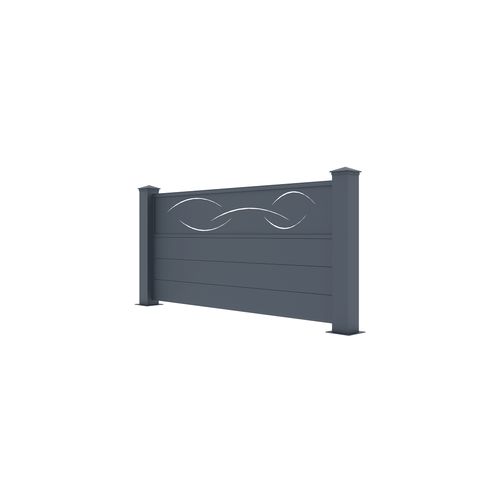 Lot De 5 Clôtures Aluminium Life 190h90 Gris