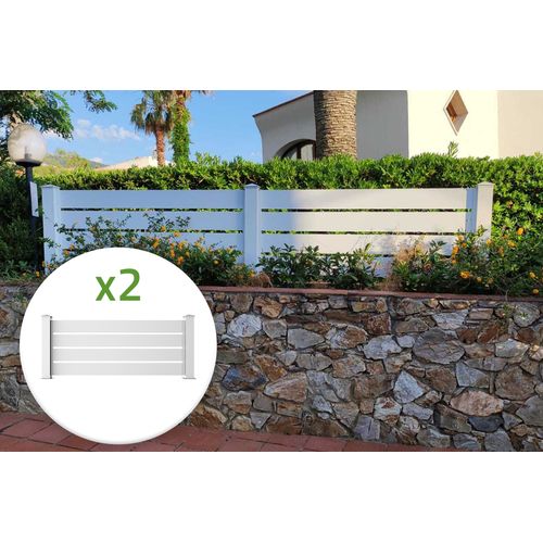 Lot De 2 Clôtures Aluminium Vogel 190h90 Blanc