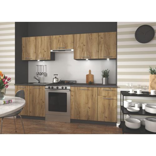 Cuisine Gris Anthracite Et Style Chêne Wotan Rustica