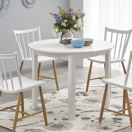 Table De Salle à Manger Ronde Blanche Avec Rallonge Carene