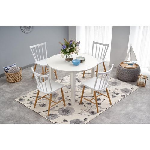 Table De Salle à Manger Ronde Blanche Avec Rallonge Carene