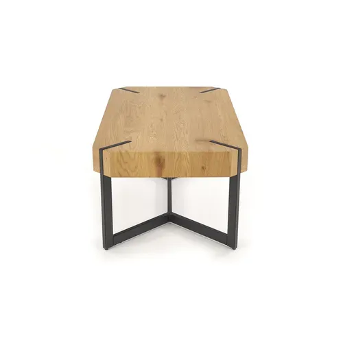 Table Basse Design Plateau Style Chêne Et Pieds En Acier Noir Brest