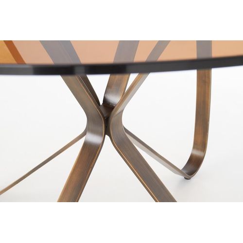 Table Design Bronze Et Verre Teinté Mick