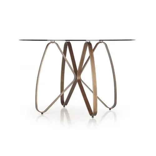 Table Design Bronze Et Verre Teinté Mick