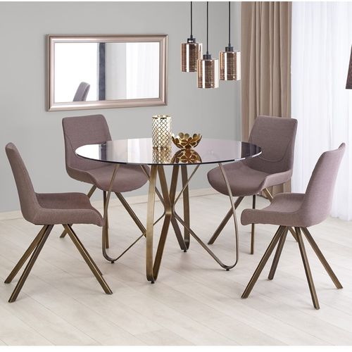 Table Design Bronze Et Verre Teinté Mick