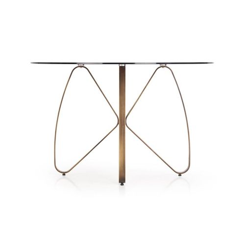 Table Design Bronze Et Verre Teinté Mick