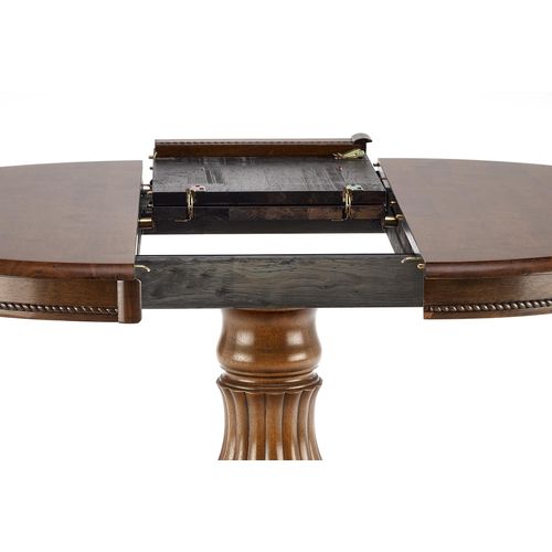 Table Ronde Extensible Style Noyer Avec Pied Central Walsor