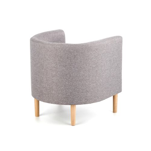 Fauteuil Cabriolet En Tissu Gris Avec Pieds En Bois Massif Soho