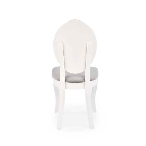 Chaise Médaillon Blanche Et Grise En Bois Louis