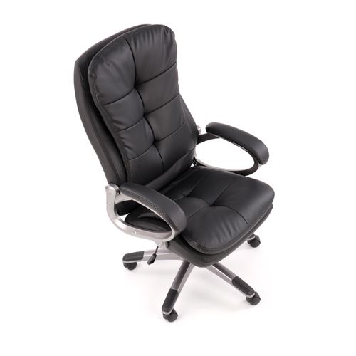 Fauteuil De Bureau En éco-cuir Noir Avec Structure En Métal Chromé Maze